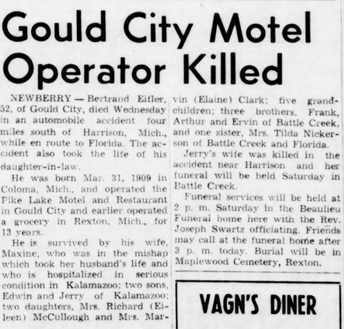 Schealls Motel (Tappens Motel) - Nov 24 1961 Owner Of Pike Lake Motel Dies In Auto Accident (newer photo)